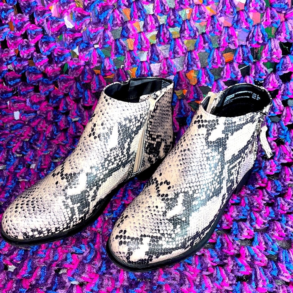 Snake skin booties!!